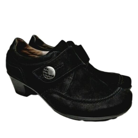 GABOR Suede Leather Shoe Ankle Booties Black Sz 6 - Picture 1 of 14